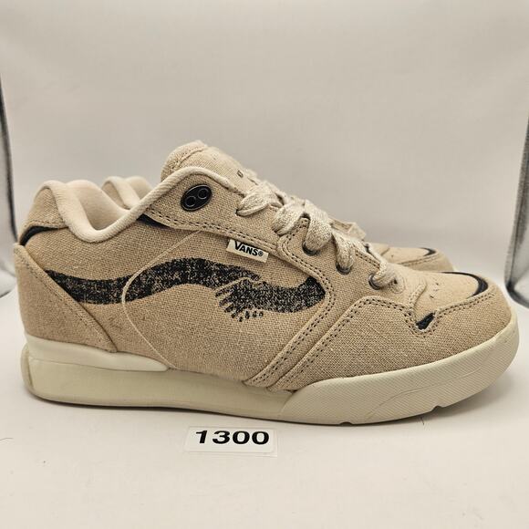 VANS X NOTRE ROWLEY MEN\'S 10 TAN LINEN XLT SKATE SNEAKERS CHUNKY LOW TOP main image 4